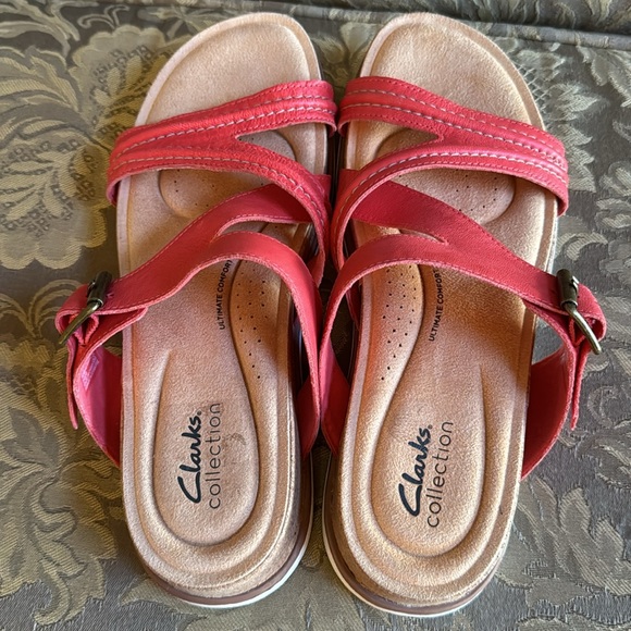 Clark’s BRYNN HOPE Coral Memory Foam sandals Women Sz 8.5 M - Picture 5 of 11